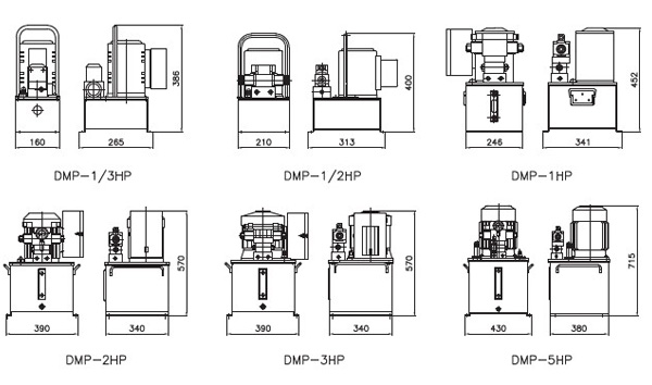 DMP型电动液压泵尺寸图